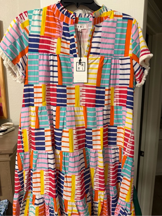 THML Dresses & Skirts - THML Multi-Color Striped Block Mini Dress Avara exclusive NWT small